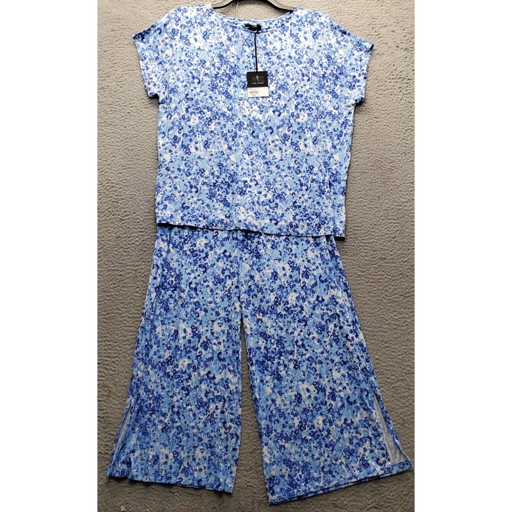 Simply Vera Vera Wang 2-Piece Pajama Set Womens Large Multi Floral Short Sleeve
